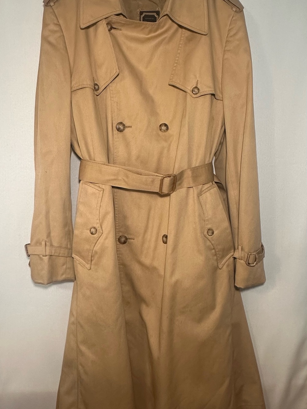 Vintage Christian Dior Trench Coat Beige Removable Wool Lining & Belt